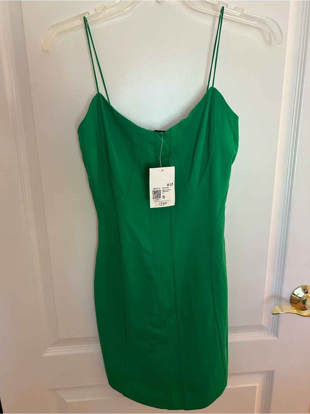 Forever 21 Emerald Green Spaghetti Strap Sheath Dress